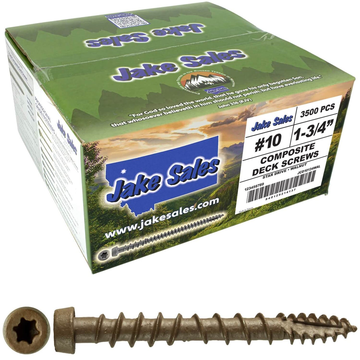 #10 x 1-3/4" Colored Composite Decking Wood Screws with Torx/Star Drive Head (T20 Bit), Exterior Coated, Compatible with Pressure Treated and ACQ Lumber