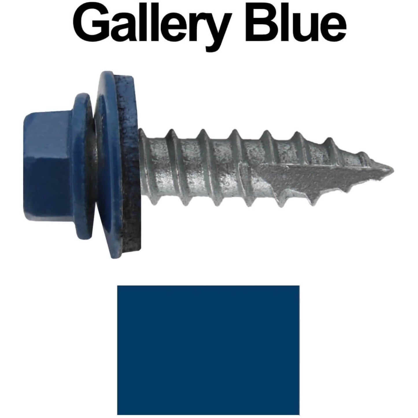 #14 x 1"  Metal ROOFING SCREWS - Hex Washer Head - Self starting/self tapping - EPDM washer. Colored head.