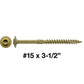 Jake Sales #15 x 3-1/2" Construction Lag Screw - Torx/Star Drive Heavy Duty Structural Lag Screw - ACQ Compatible - Modified Truss Washer Head(OVERSTOCK)