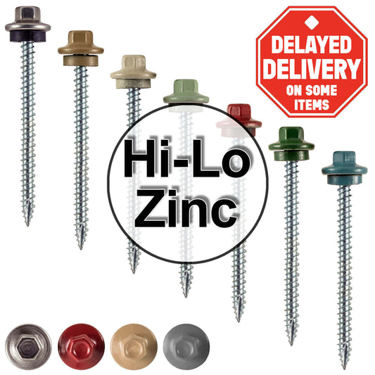 10 x 2-1/2” - STAINLESS HEX / ZINC Sheet Metal Roof Screw. Self starting metal to wood siding screws. EPDM washer. Colored head.