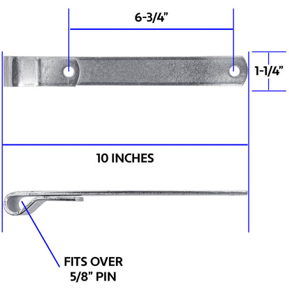 Heavy Duty Wood Gate Strap Hinges - Galvanized Steel with 5/8" Inch Mounting Pin for Lag Screw or J-Bolt Post Hinge