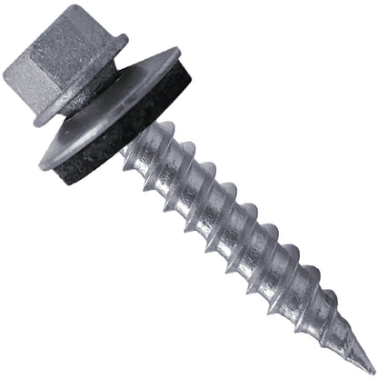 9 x 2-1/2" - Stainless Steel Metal Roofing Screws - Hex Washer Head -  Self starting metal to wood siding screws. EPDM washer. Colored head.