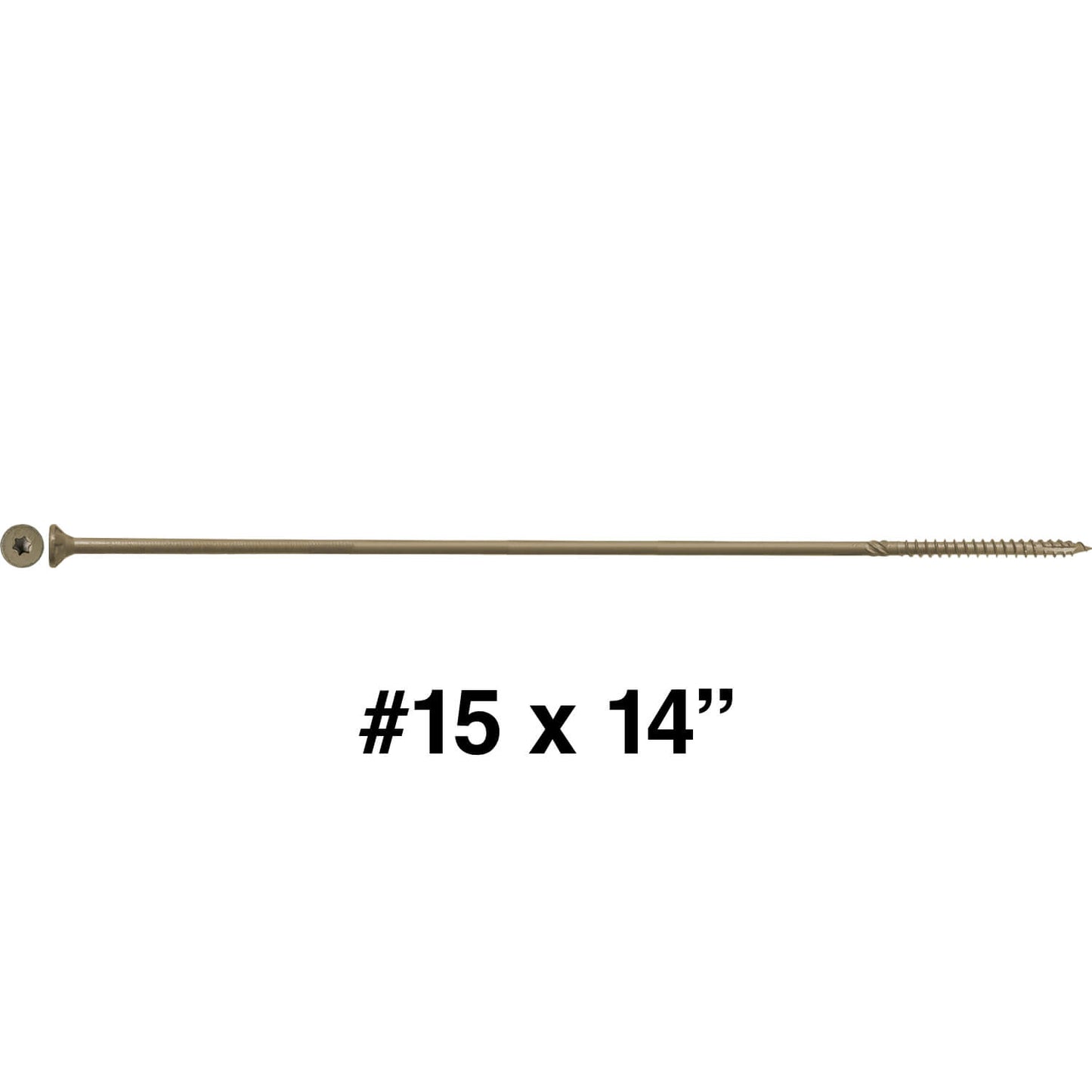 #15 x 10" Exterior Coated Wood Screws - Extra Long Bronze Wood Screw with Torx/Star Drive Head - Multipurpose Torx/Star Drive Wood Screws