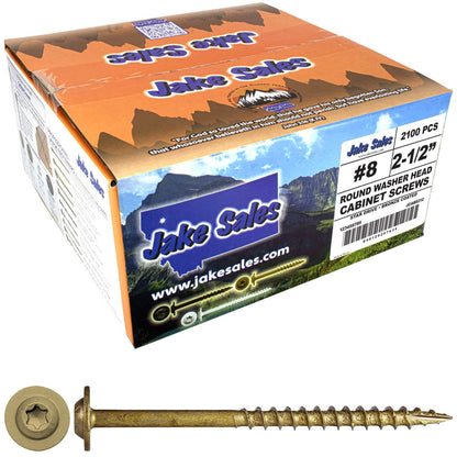 #8 Bronze Star Exterior Coated Modified Truss Head Cabinet Wood Screw Torx/Star Drive Head - Multipurpose Exterior Coated Torx/Star Drive Wood Screws