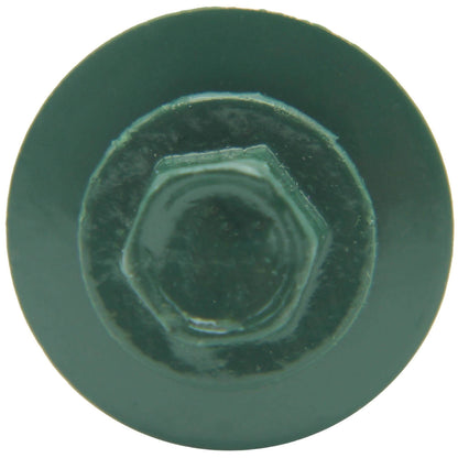 #10 X 1" HI-LO Zinc Aluminum Cap Metal Roofing Screws - Hex Washer Head - Self starting/self tapping - EPDM washer. Colored head.