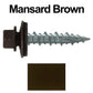 10 x 1" Metal ROOFING SCREWS:  Hex Head Sheet Metal Roof Screw. Self starting metal to wood siding screws. EPDM washer. (250 Count)