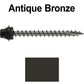 12 X 2-1/2" Metal Roofing Screws For OSB and Plywood - Galvanized Metal to Wood Type 17 Tip - 1/4" Hex Head - Assembled EPDM Washer