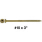 #10 x 2" - 6" Bronze Exterior Coated Wood Screw Torx/Star Drive Head - Multipurpose Exterior Coated Torx/Star Drive Wood Screws