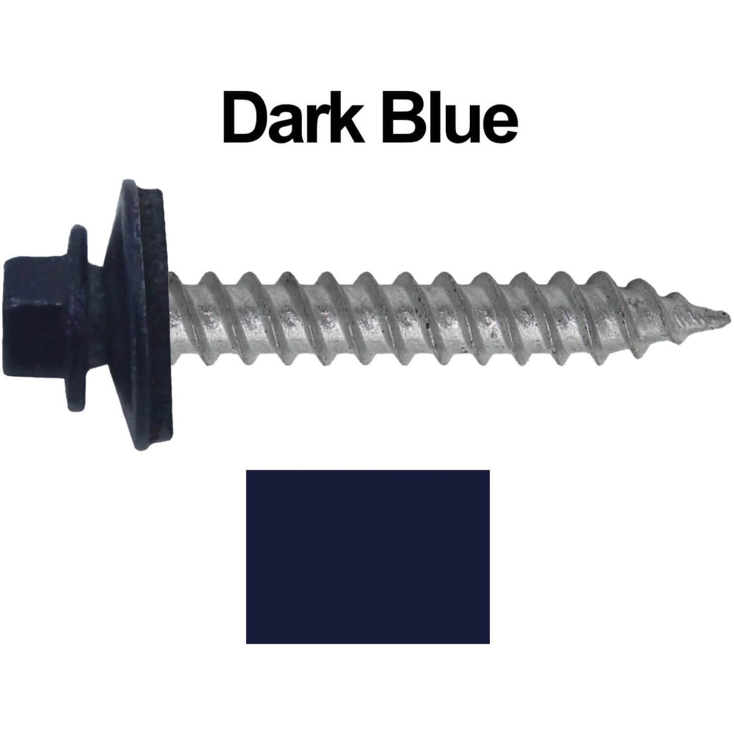 #12 x 1-1/2"  RE-GRIP METAL ROOFING SCREWS - Hex Washer Head - Self starting/self tapping - EPDM washer. Colored head.