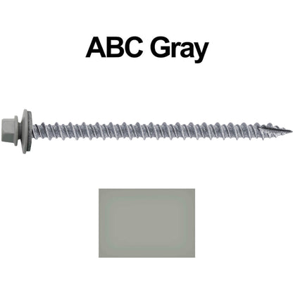 #10 x 3" Metal ROOFING SCREWS - Hex Washer Head - Self starting/self tapping - EPDM washer. Colored head.