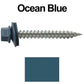 #9 x 1-1/2" Stainless Steel Metal Roofing Screws - Hex Washer Head - Self-Piercing (SP) tip metal to wood siding screws. EPDM washer. Colored head.