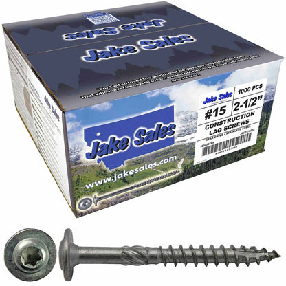 #15 Stainless Steel Construction Lag Screw  T-30 Torx/Star Drive Heavy Duty Lag Screw - Modified Truss Washer Head