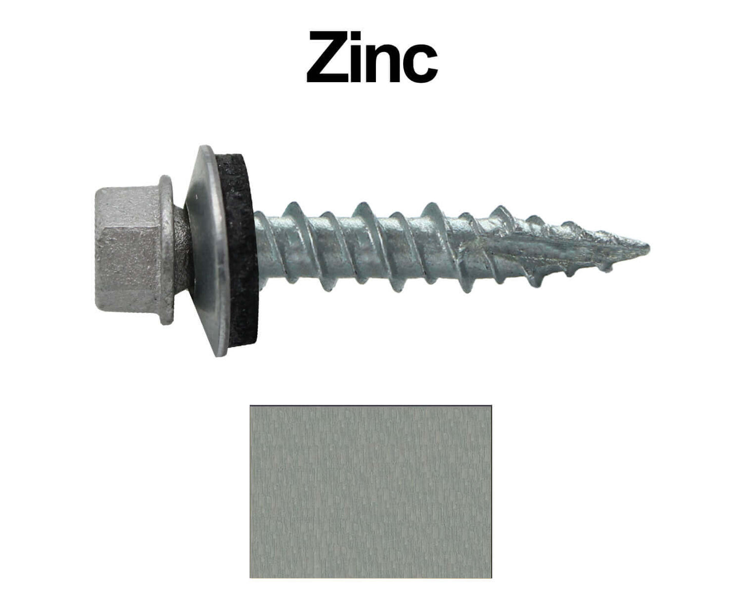 #10 x 1" Metal ROOFING SCREWS - Hex Washer Head - Self starting/self tapping - EPDM washer. Colored head.