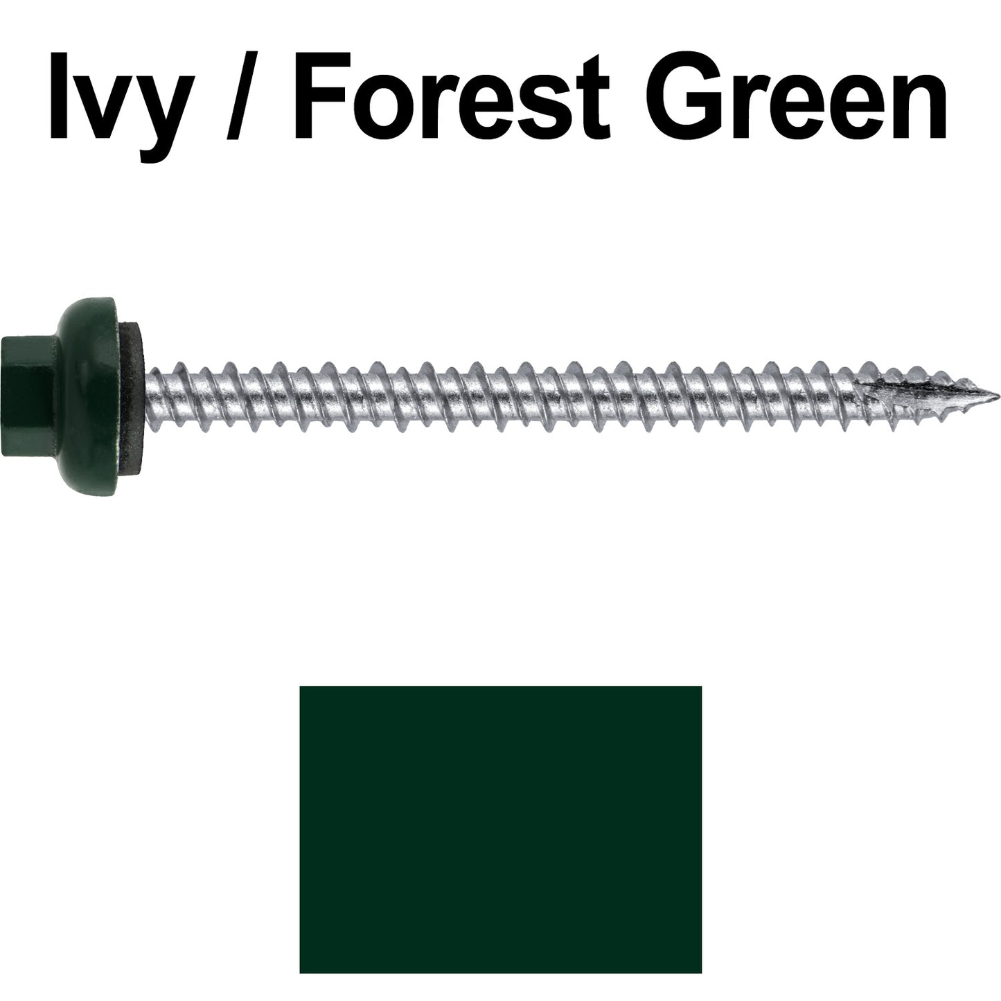 10 X 2-1/2" HI-LO Zinc Aluminum Cap Metal Roofing Screws - Hex Washer Head - Self starting/self tapping - EPDM washer. Colored head.