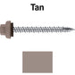 10 X 2“ HI-LO Zinc Aluminum Cap Metal Roofing Screws - Hex Washer Head - Self starting/self tapping - EPDM washer. Colored head.