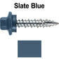 10 x 1" - STAINLESS HEX / ZINC Sheet Metal Roof Screw. Self starting metal to wood siding screws. EPDM washer. Colored head.