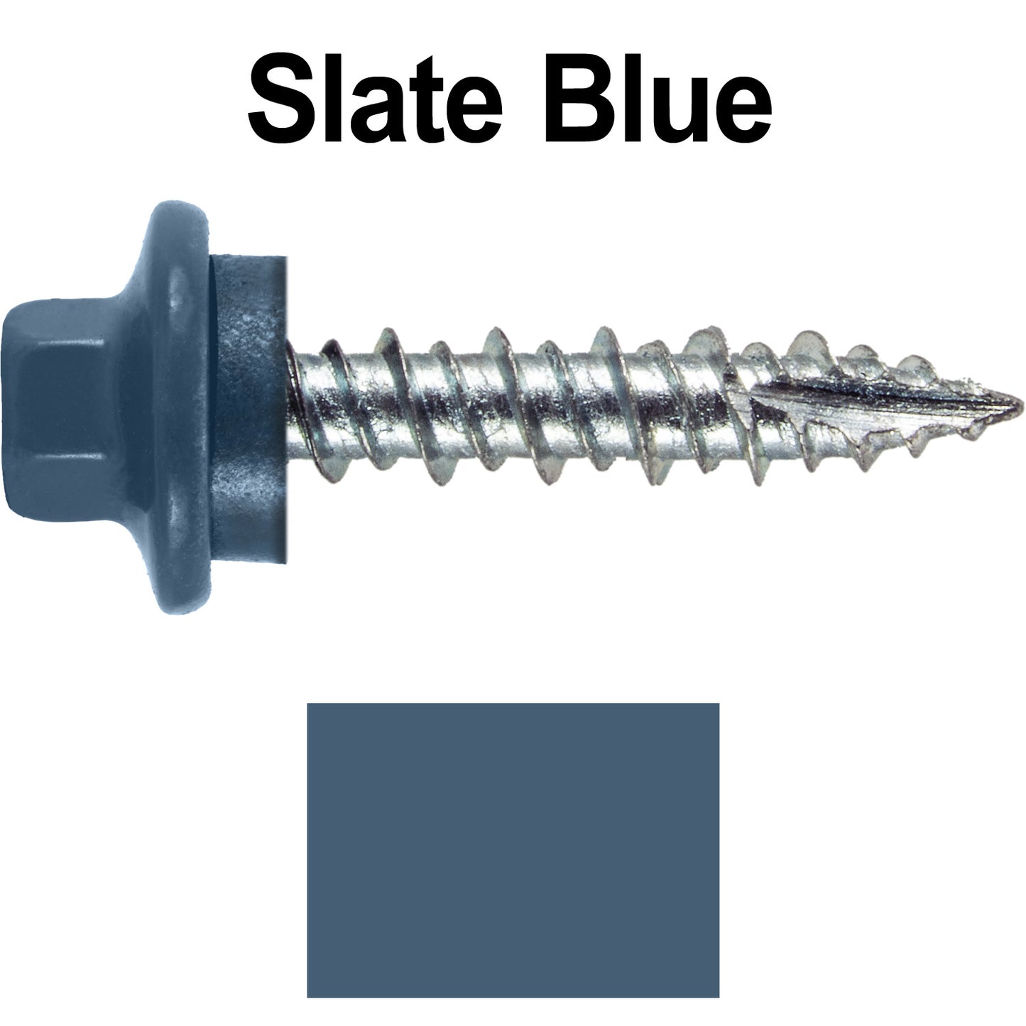 10 x 1" - STAINLESS HEX / ZINC Sheet Metal Roof Screw. Self starting metal to wood siding screws. EPDM washer. Colored head.