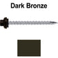 10 X 2-1/2" HI-LO Zinc Aluminum Cap Metal Roofing Screws - Hex Washer Head - Self starting/self tapping - EPDM washer. Colored head.