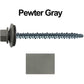 #10 x 2-1/2" Mini Driller Sheet Metal Roofing Screw - Hex Washer Head -  Self starting metal to wood siding screws. EPDM washer. Colored head.