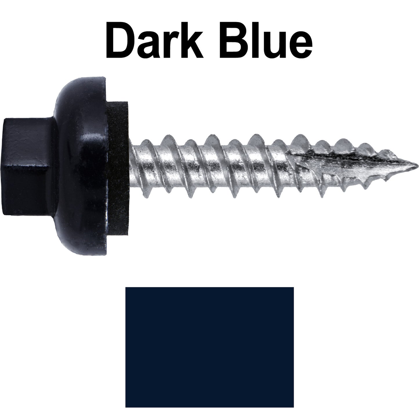 #10 X 1" HI-LO Zinc Aluminum Cap Metal Roofing Screws - Hex Washer Head - Self starting/self tapping - EPDM washer. Colored head.