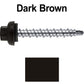 10 X 1-1/2” Zinc Aluminum Cap MINI-DRILLER Roofing Screws HI-LO THREAD Zinc Plated Carbon Steel Shank - EPDM Washer - Colored head