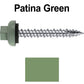 10 X 1-1/2" HI-LO Zinc Aluminum Cap Metal Roofing Screws - Hex Washer Head - Self starting/self tapping - EPDM washer. Colored head.
