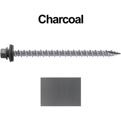 #10 x 3" Metal ROOFING SCREWS - Hex Washer Head - Self starting/self tapping - EPDM washer. Colored head.
