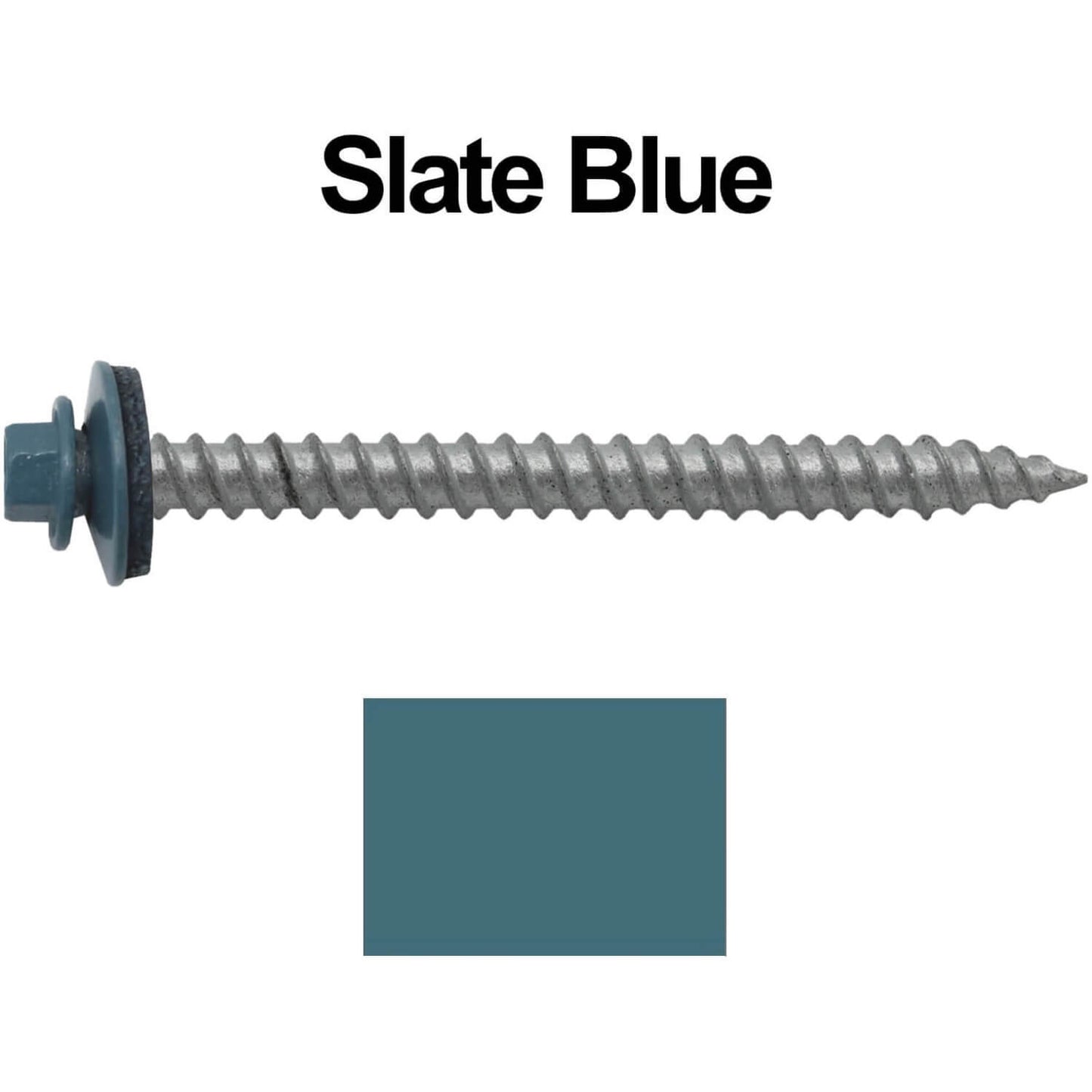#12 x 2-1/2" RE-GRIP METAL ROOFING SCREWS - Hex Washer Head - Self starting/self tapping - EPDM washer. Colored head.