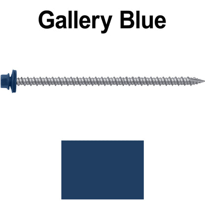 #10 x 4" Metal ROOFING SCREWS - Hex Washer Head - Self starting/self tapping - EPDM washer. Colored head.
