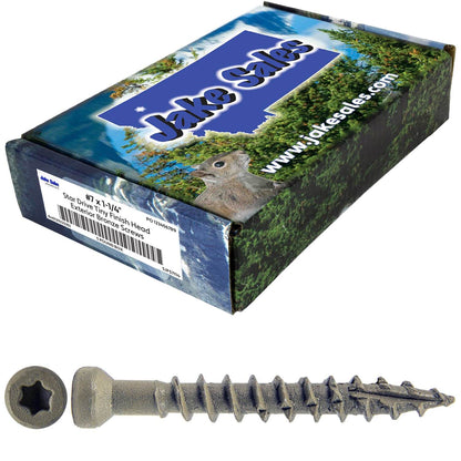 Bronze Coated Multipurpose Wood Screw - Torx/Star Drive - Tiny Finish Head - Exterior Coated - ACQ Compatible - 1-1/4" to 3"