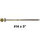 #14 Construction Lag Screws - Exterior Coated Torx/Star Drive Heavy Duty Structural Lag With Modified Truss Washer Head