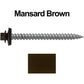 12 x 2-1/2" Metal ROOFING SCREWS - Hex Washer Head - Self starting/self tapping - EPDM washer. Colored head.