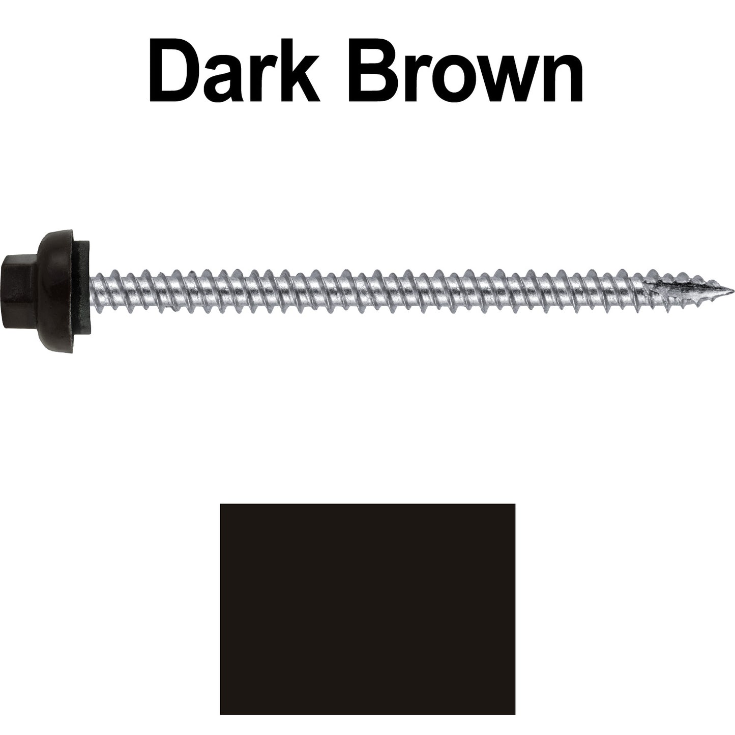 10 X 3“ HI-LO Zinc Aluminum Cap Metal Roofing Screws - Hex Washer Head - Self starting/self tapping - EPDM washer. Colored head.