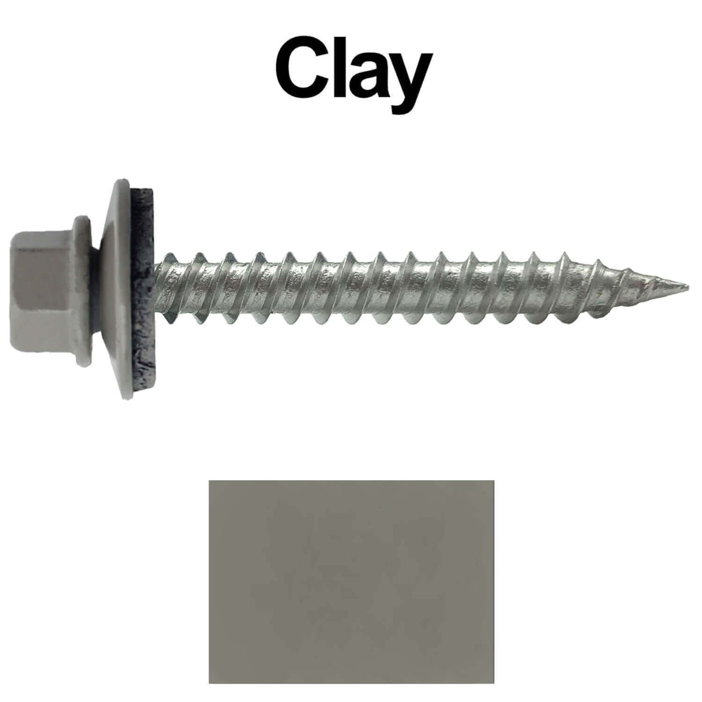 #9 x 1-1/2" Stainless Steel Metal Roofing Screws - Hex Washer Head - Self-Piercing (SP) tip metal to wood siding screws. EPDM washer. Colored head.