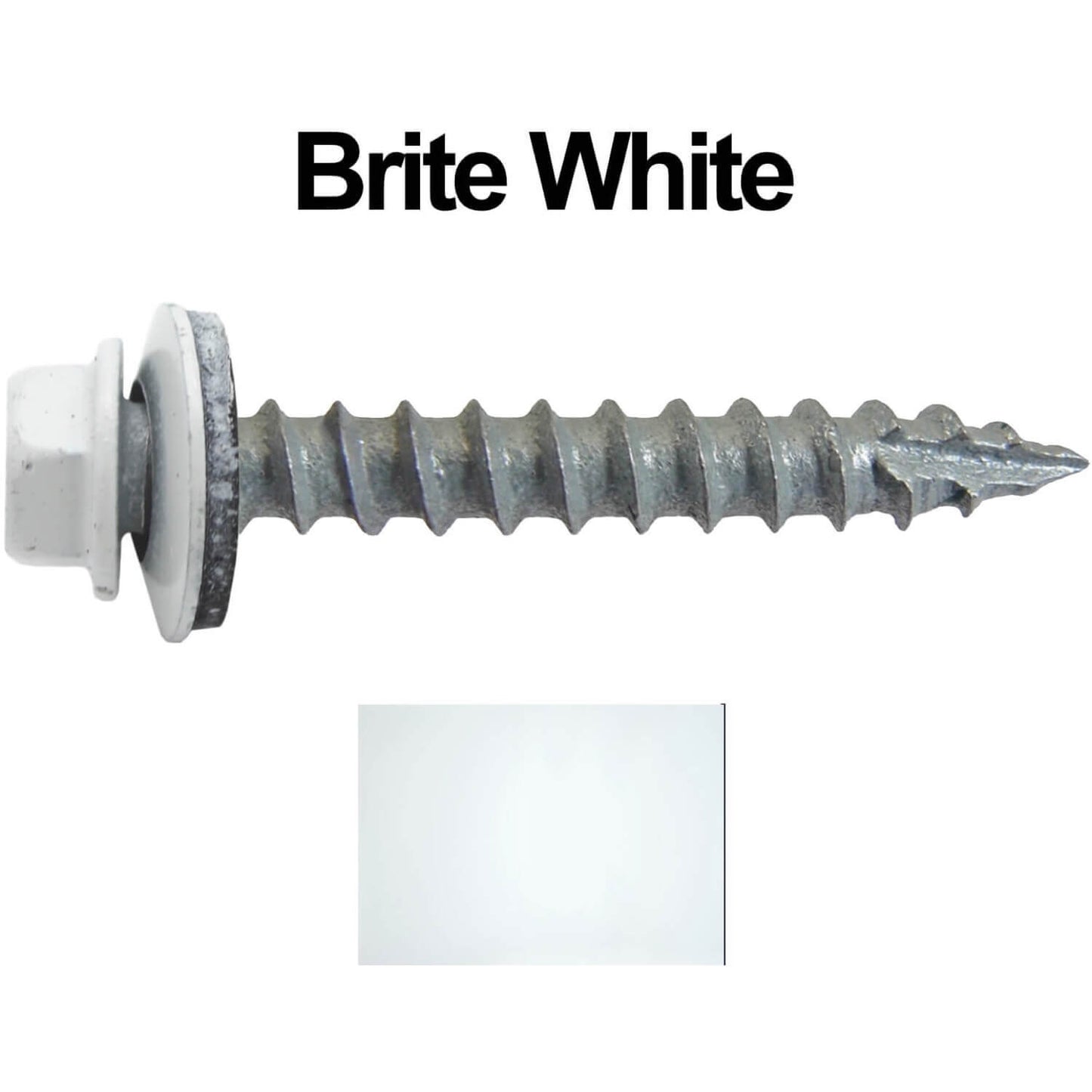 #14 x 1-1/2" Metal ROOFING SCREWS - Hex Washer Head - Self starting/self tapping - EPDM washer. Colored head.