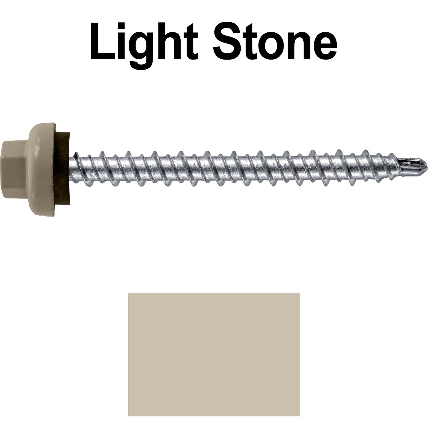 10 X 2” Zinc Aluminum Cap MINI-DRILLER Roofing Screws HI-LO THREAD Zinc Plated Carbon Steel Shank - EPDM Washer - Colored head