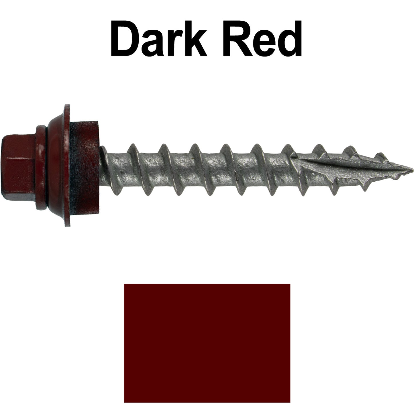 12 X 1-1/2" Metal Roofing Screws For OSB and Plywood - Galvanized Metal to Wood Type 17 Tip - 1/4" Hex Head - Assembled EPDM Washer