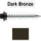 10 x 2” - STAINLESS HEX / ZINC Sheet Metal Roof Screw. Self starting metal to wood siding screws. EPDM washer. Colored head.