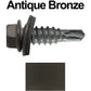#14 x 7/8" Stitch Tek Metal to Metal Type #1 Roofing Screws - Hex Washer Head - Drill Point - 9/16" EPDM washer.