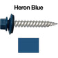 12 x 1-1/2" Stainless Steel Metal Roofing Screw - Hex Washer Head - Self starting/self tapping - EPDM washer. Colored head.