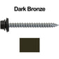 #14  x 2-1/2" Metal ROOFING SCREWS - Hex Washer Head - Self starting/self tapping - EPDM washer. Colored head.