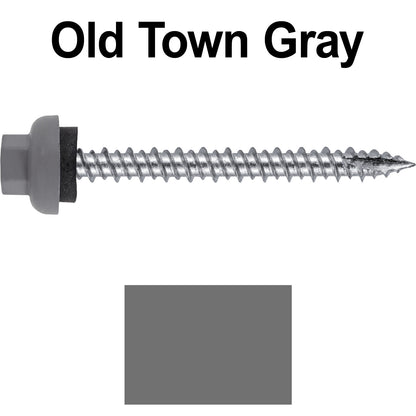 10 X 2“ HI-LO Zinc Aluminum Cap Metal Roofing Screws - Hex Washer Head - Self starting/self tapping - EPDM washer. Colored head.