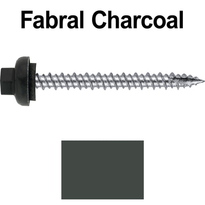10 X 2-1/2" HI-LO Zinc Aluminum Cap Metal Roofing Screws - Hex Washer Head - Self starting/self tapping - EPDM washer. Colored head.