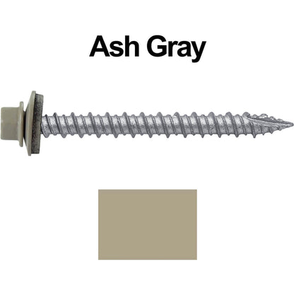 #10 x 2" Metal ROOFING SCREWS - Hex Washer Head - Self starting/self tapping - EPDM washer. Colored head.