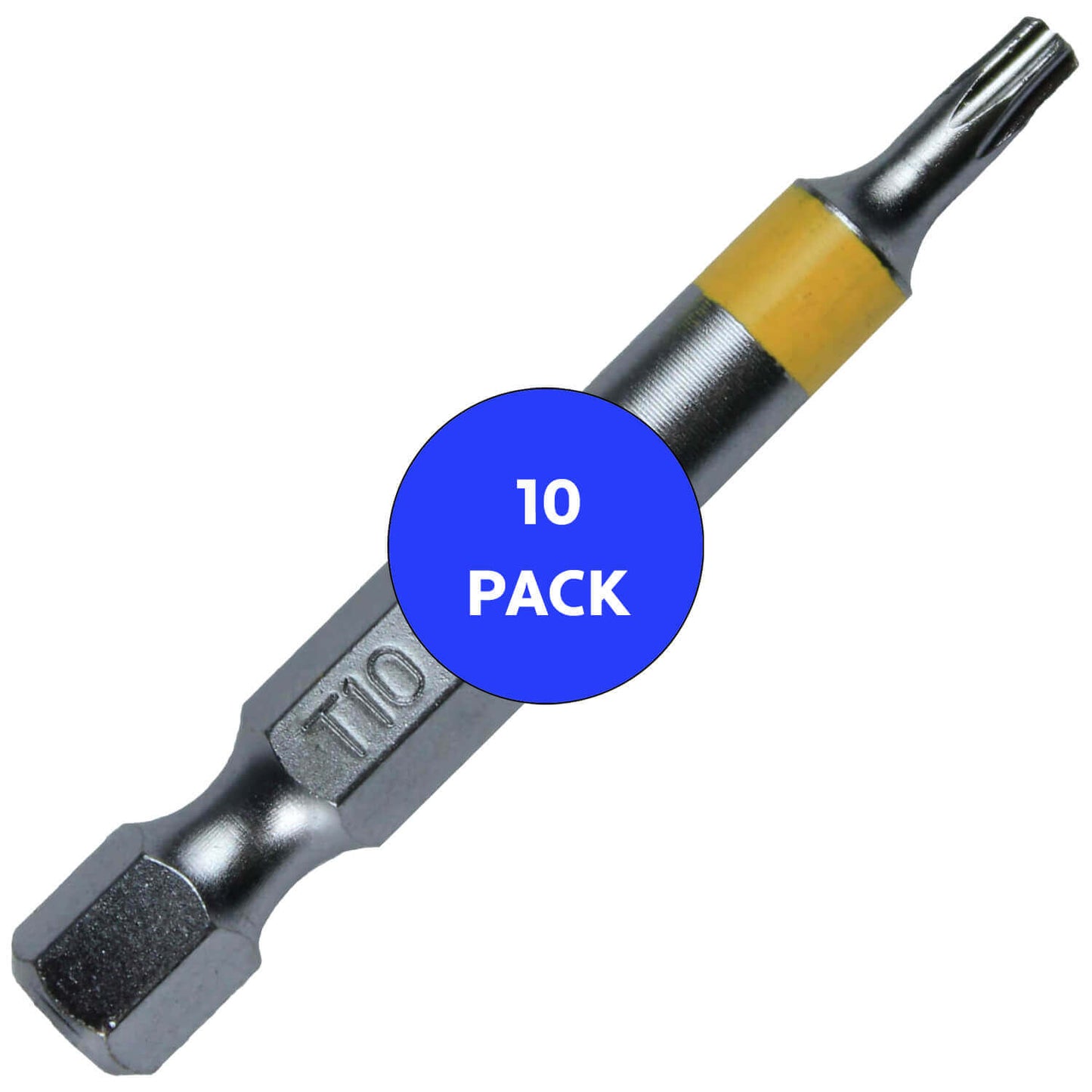 T10 (T-10) Torx/Star Driver Bit - Color Coded Torx/Star Drive Bit for Screws and Fasteners Requiring T10 (T-10) Size Bits