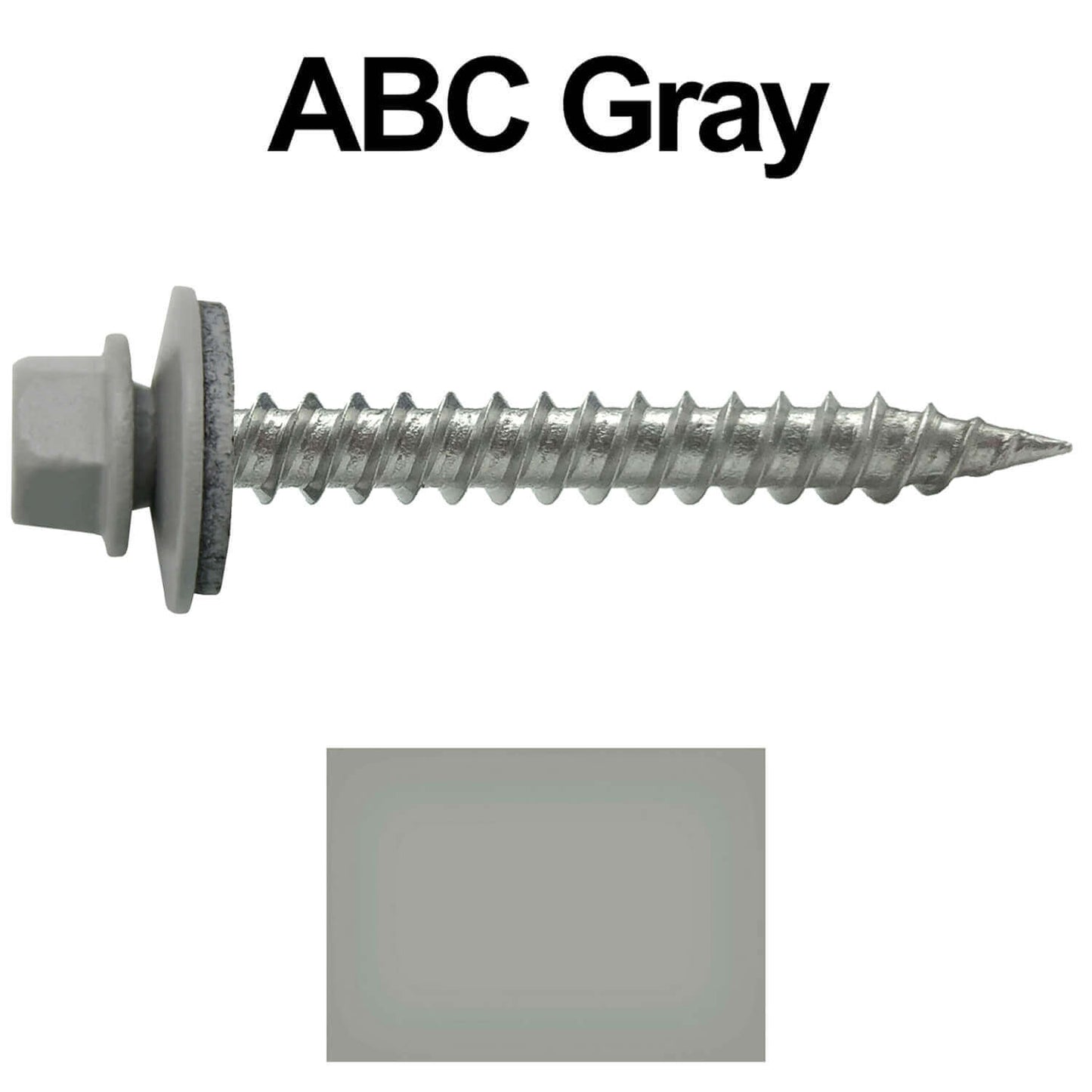 #9 x 1-1/2" Stainless Steel Metal Roofing Screws - Hex Washer Head - Self-Piercing (SP) tip metal to wood siding screws. EPDM washer. Colored head.