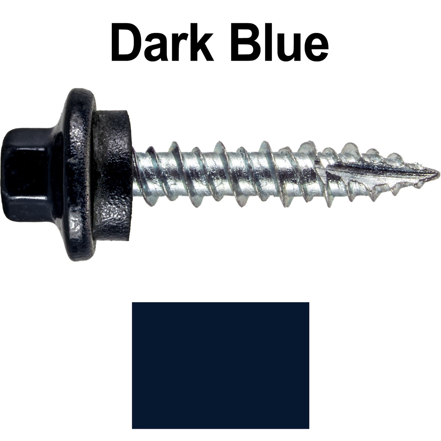 10 x 1" - STAINLESS HEX / ZINC Sheet Metal Roof Screw. Self starting metal to wood siding screws. EPDM washer. Colored head.
