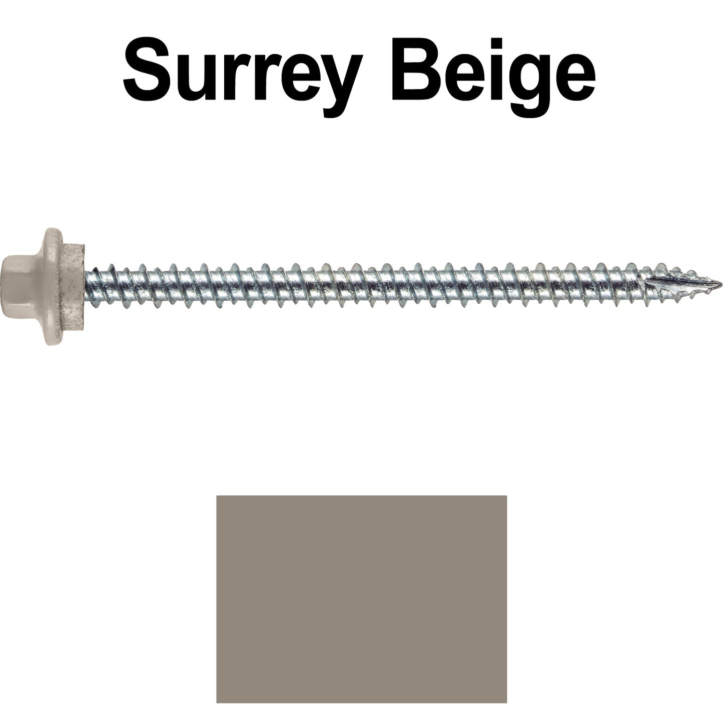 10 x 3” - STAINLESS HEX / ZINC Sheet Metal Roof Screw. Self starting metal to wood siding screws. EPDM washer. Colored head.