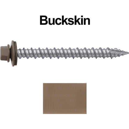 #10 x 2" Metal ROOFING SCREWS - Hex Washer Head - Self starting/self tapping - EPDM washer. Colored head.
