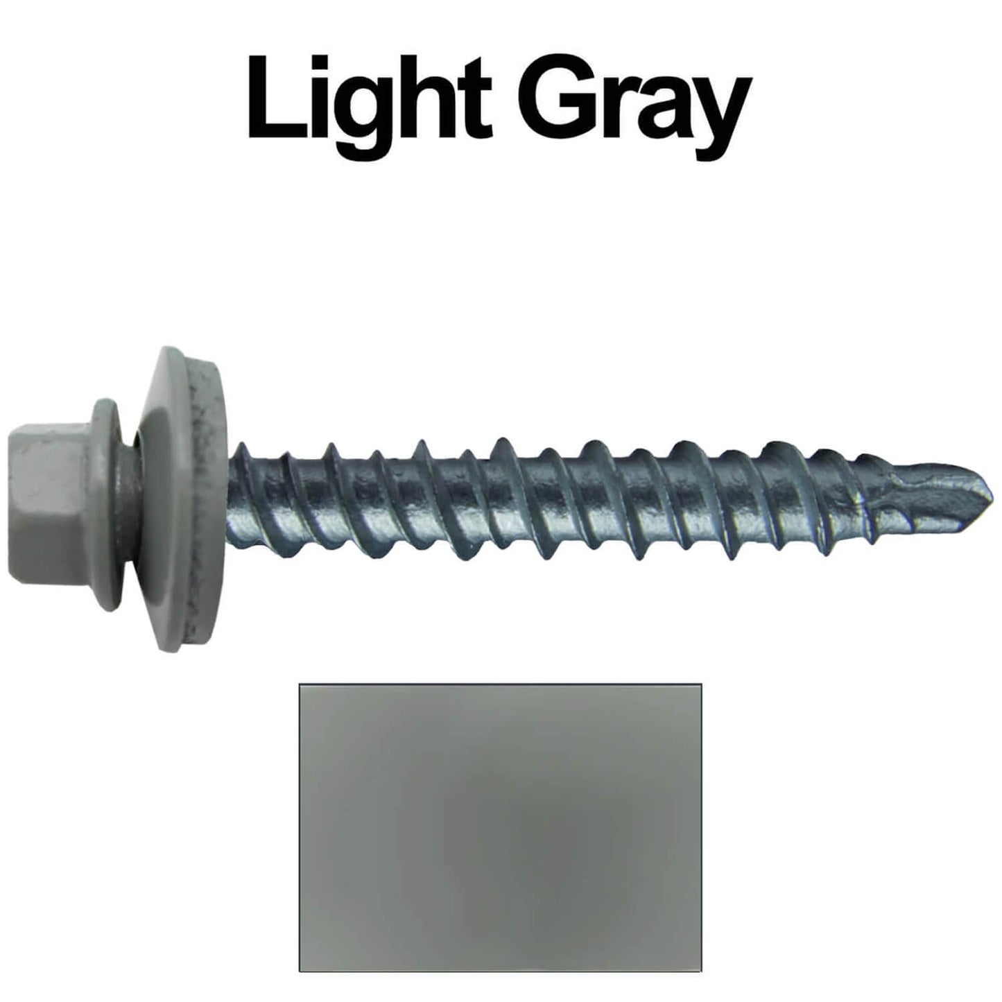 #10 x 1" Mini Driller Sheet Metal Roofing Screw - Hex Washer Head -  Self starting metal to wood siding screws. EPDM washer. Colored head.